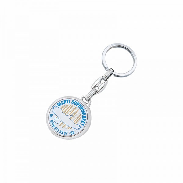 801-KHL Krom Çift Taraflı Metal Anahtarlık