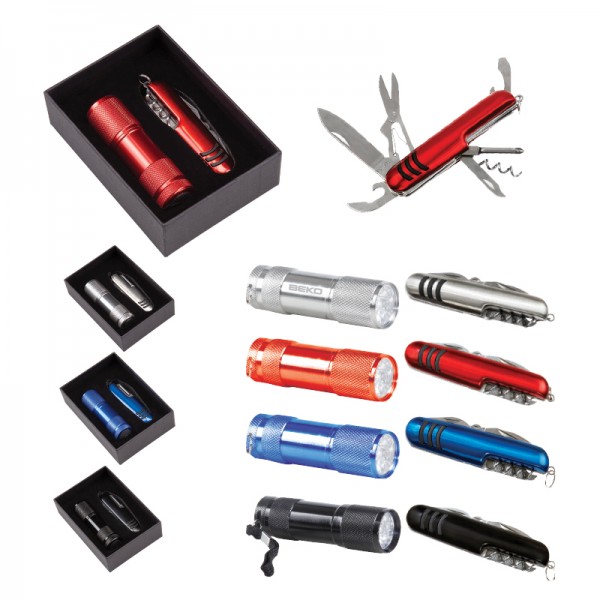 5041 Siyah 7 Fonksiyonlu Çakı - Led Elfenerli Set