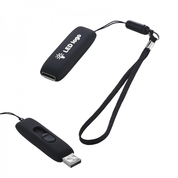 F-203-16 Siyah - Beyaz Işık 16 GB Işıklı Rubber Usb