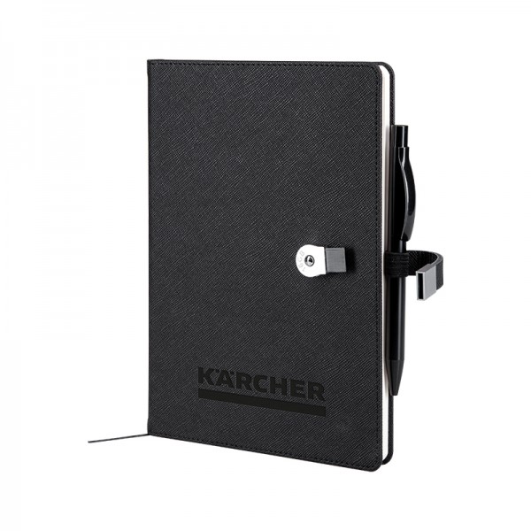 1701 Siyah 15 x 21 Termo Deri USB'li Defter