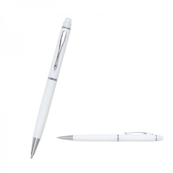 1022 Beyaz Metal Tükenmez Touchpen Kalem