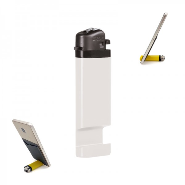 PHL-365 Beyaz Telefon Standlı Taşlı Sibopsuz Çakmak